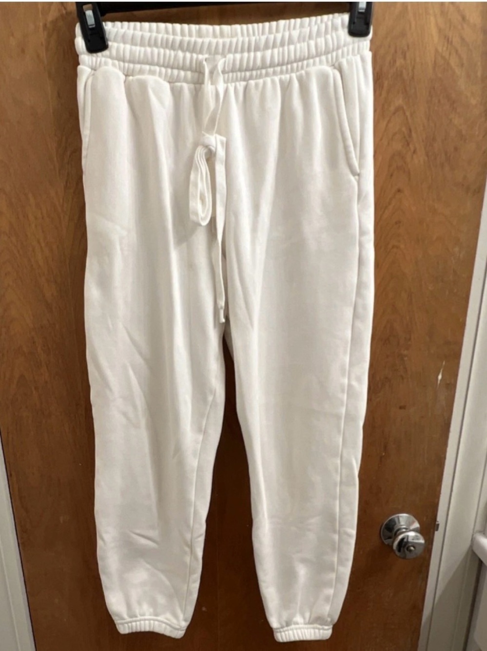 Fabletics Women's White Jogger Pants S Drawstring Elastic Waist Activewear